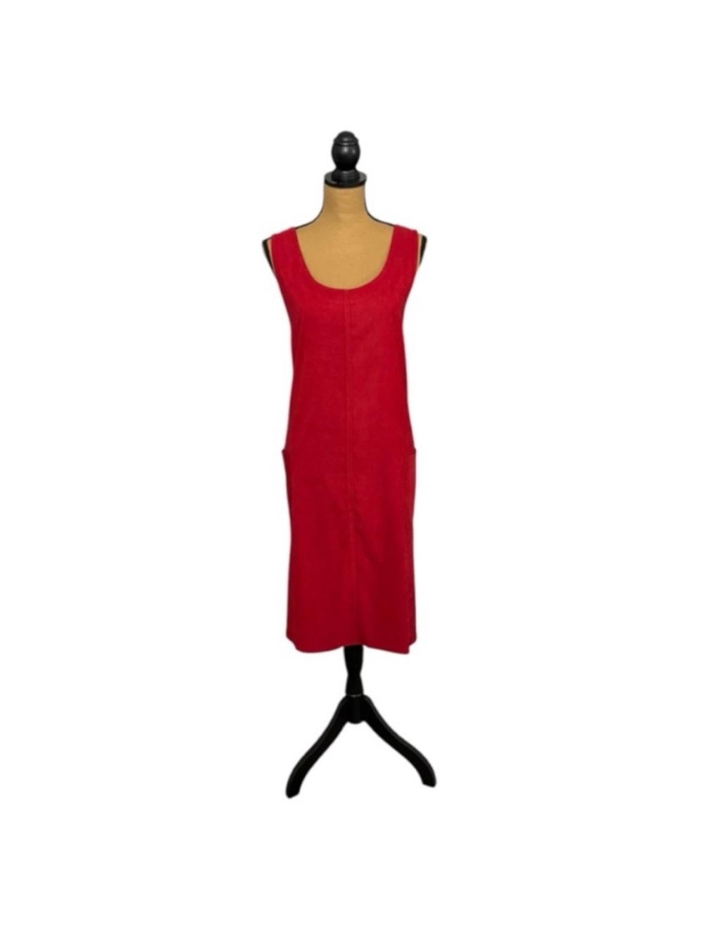 Vintage 90s Casual Corner Red Jumper Dress 18W Minimalist Midi Y2K
